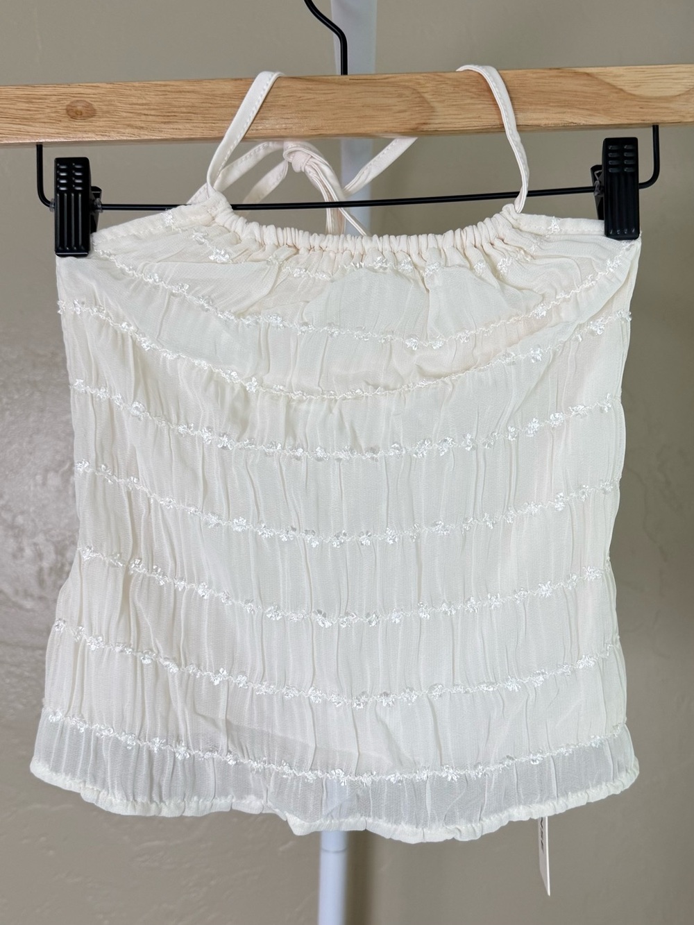 Commense Ivory Cream Set Backless Halter Crop Top and Maxi Skirt Small NWT - Picture 8 of 14
